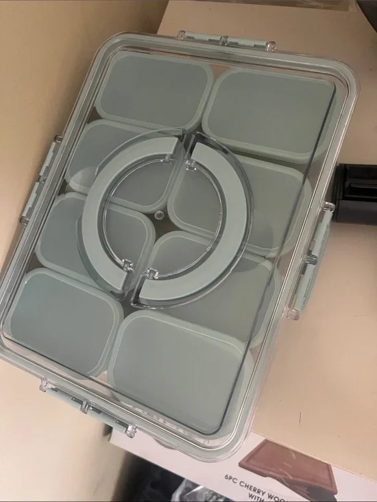 Sage Green Multi-Compartment Meal Prep Container with Secure Lid