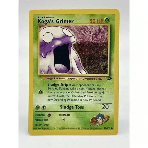 Koga's‎ Grimer 78/132 Gym Challenge Unlimited Non Holo Vintage 2000 Pokemon NM