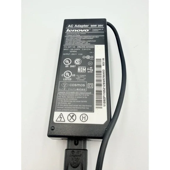 Lenovo 90W 20V AC‎ Adapter Laptop Power Supply 92P1105 FRU 42T5000
