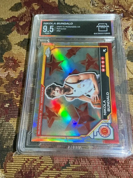 Nikola Bundalo 2025 TC McDonalds basketball AA #52 Refractor Graded Arena 9.5