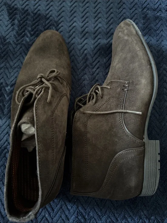 NWT! Rockport Men's Brown Suede Lace-Up Dress Boots
