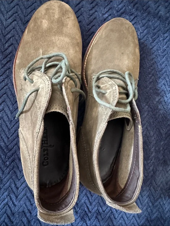 NWT, Cole Haan Men's Suede Lace-Up Chukka Boots - Olive Green, 9M!