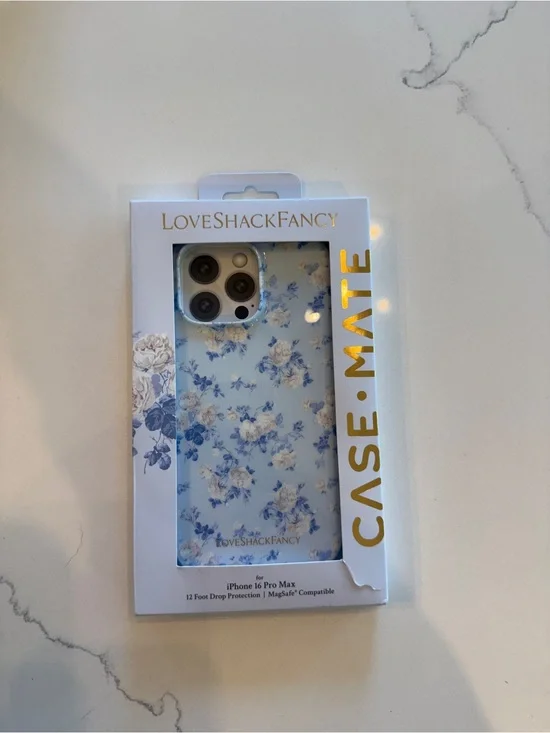 LoveShackFancy Blue and White Floral iPhone Case
