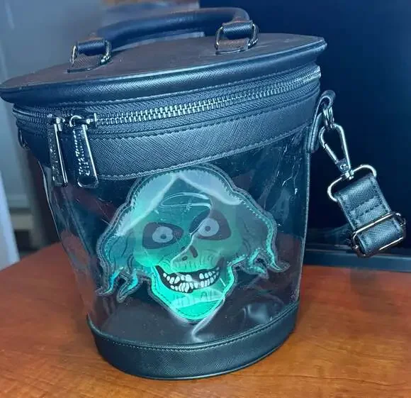 Disney Parks Loungefly Haunted Mansion Hatbox Ghost Bucket Crossbody Bag