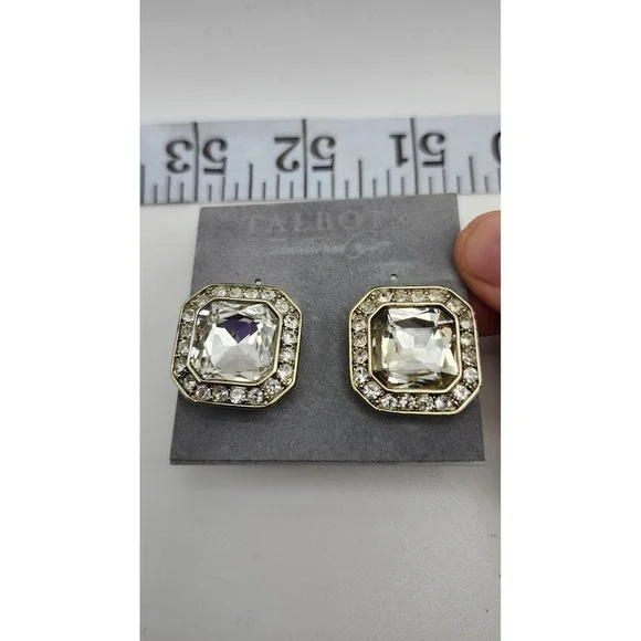 Talbots Cufflinks Mens‎ Gold Tone Rhinestone Accents Formal Accessory NWT