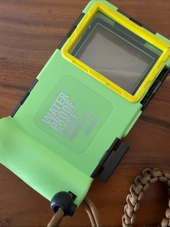 Waterproof Protective Phone Case - Green with Yellow Trim