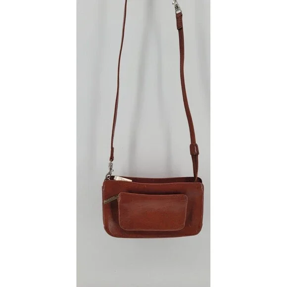 HOBO International Crossbody In Polished Leather Convertible to a Wristlet