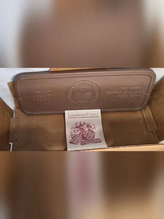 Vintage Longaberger Pottery Bread Basket Brick Warmer #30074 – NIB with Instruct
