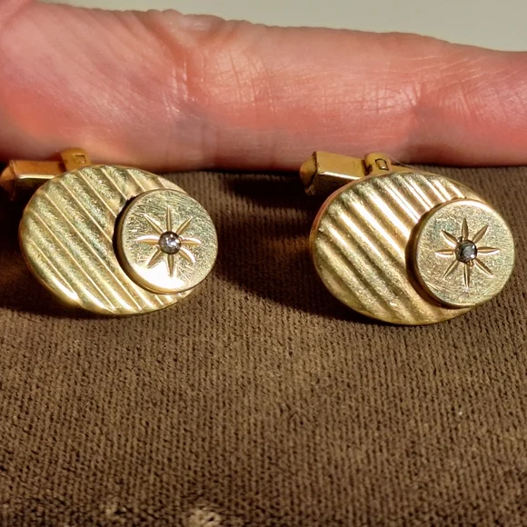 Vintage Textured, Oval Cuff Links