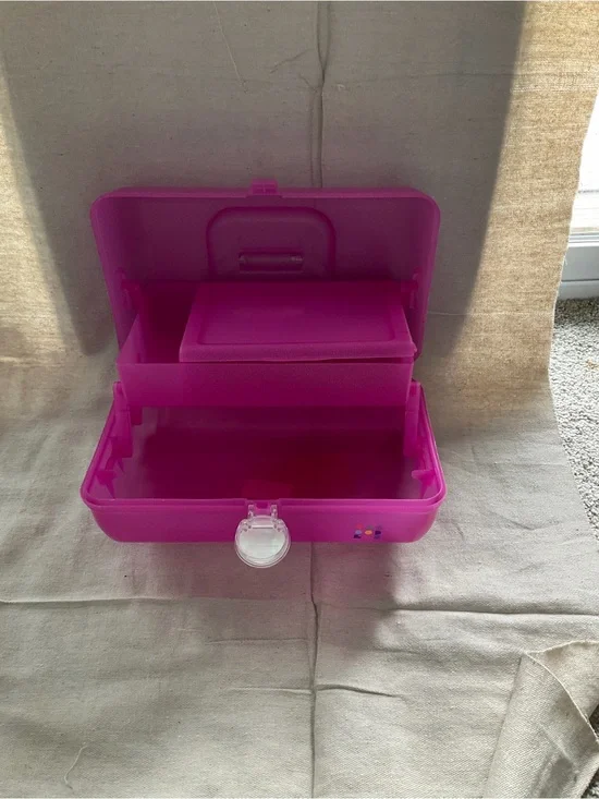 Caboodle Pink Portable Plastic Storage Box - Small Organizer Case EUC