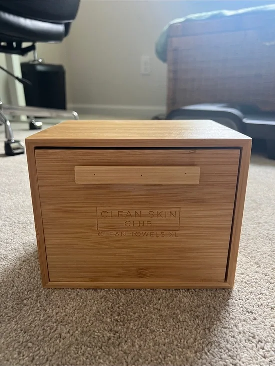 Clean Skin Club Bamboo Storage Box in Natural Brown