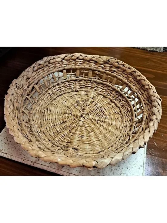 Vintage Woven Grass Storage/Gathering Basket Native American 12.5