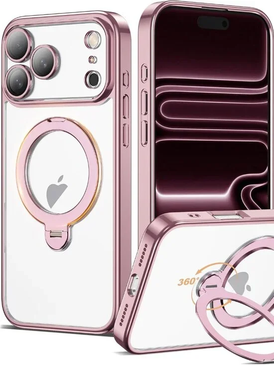 iPhone 17 Pro Case 360° Magnetic Ring Stand MagSafe Clear Cover