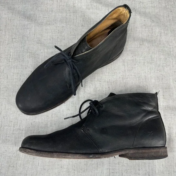 FRYE Phillip Chukka Boots‎ Black Leather Lace Up Business Shoes Men's Size 11
