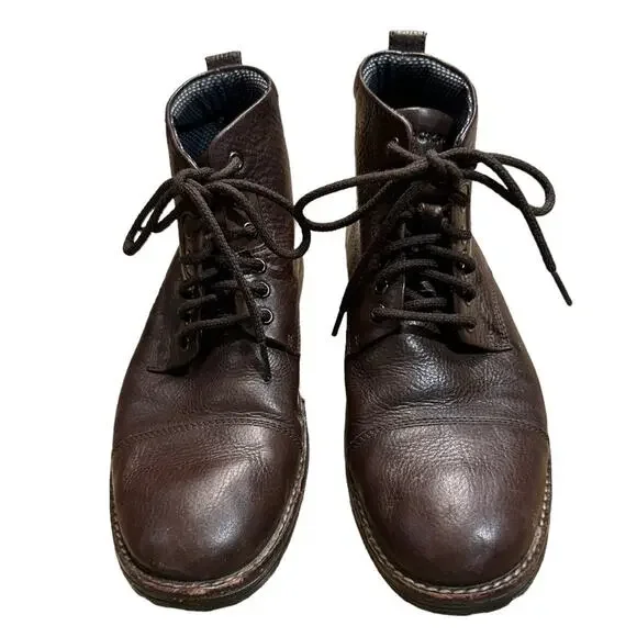 Rockport Mens Shoes Size 8 Brown Leather Lace Up Booties Adiprene by Adidas Sole