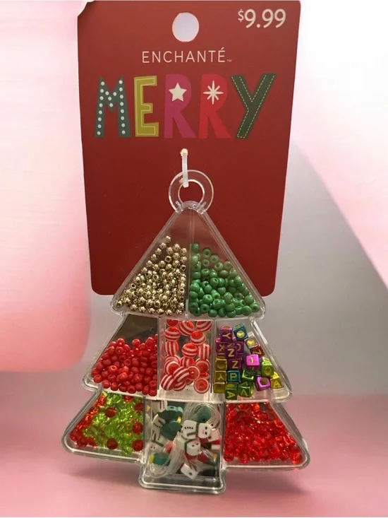 Enchante Merry Tree Bead Kit – Red & Green Holiday Craft Set H1902