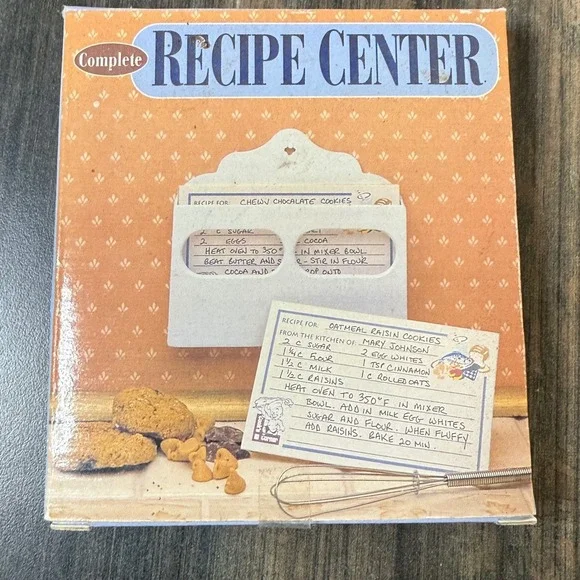 Vintage Complete Recipe Center‎ Box Set Recipe Card Holder Kitchen Organizer NEW