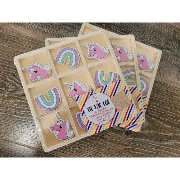Unicorn Tic‎ Tac Toe Wooden Girls Toys Game #7