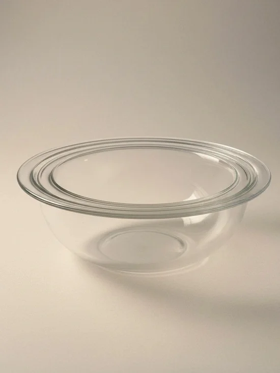 Vintage PYREX Clear Glass Nesting Mixing Bowls Set of 2 USA Ovenware