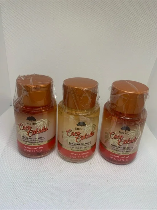 Tree Hut Coco Colada Foaming Gel Wash - Coconut Pineapple Minis Set of 3