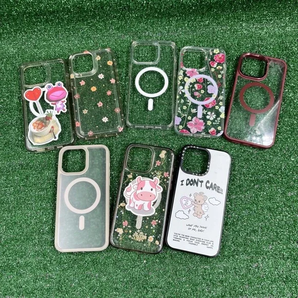Iphone 15 Promax Lot of 8 Cases With Squre Camera Area
