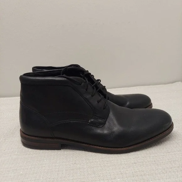 Rockport Essential Details Waterproof Chukka Boots Black Leather Mens 13 CH4801