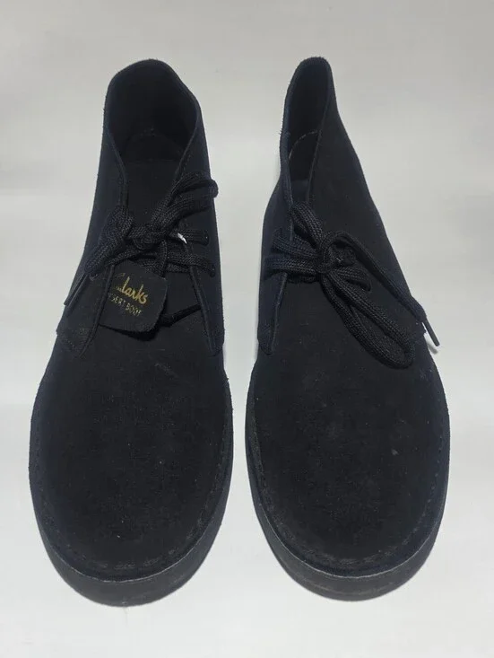 Clarks Desert Boot Black Suede Chukka Lace Up Women’s Size 8.5