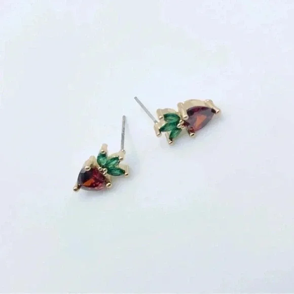 Petite Strawberries Stud Earrings