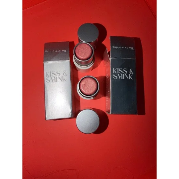 Kiss & Smink The Everything Stick Tulum Shimmer Cream Lip Cheek Eye Set of 2