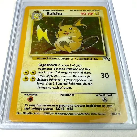 Pokemon TCG Raichu Fossil 14/62 Holo Rare Unlimited Excellent Condition