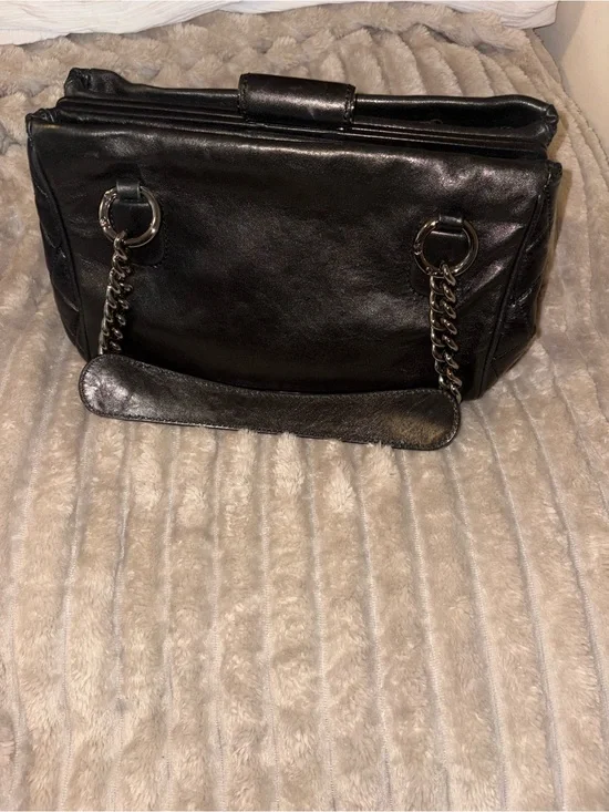 Chanel tote bag  07A Small Tote in black leather with silver chain