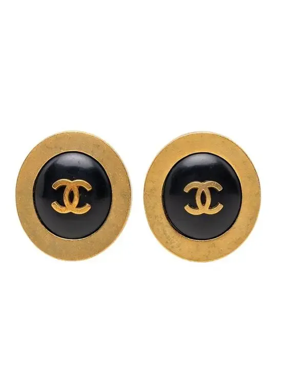 Chanel Cc Logo Round Clip-On Earrings #287807C69B