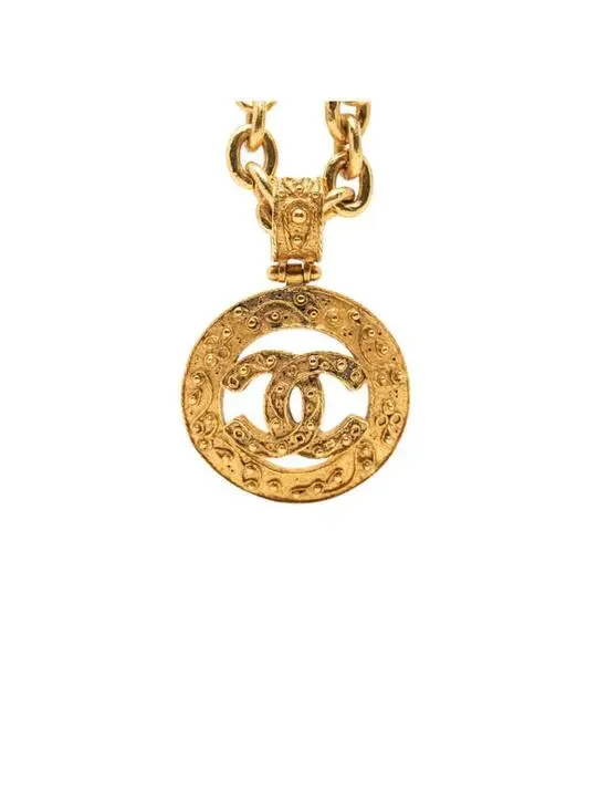 Chanel Cc Logo Chain Pendant Necklace #287804C14B