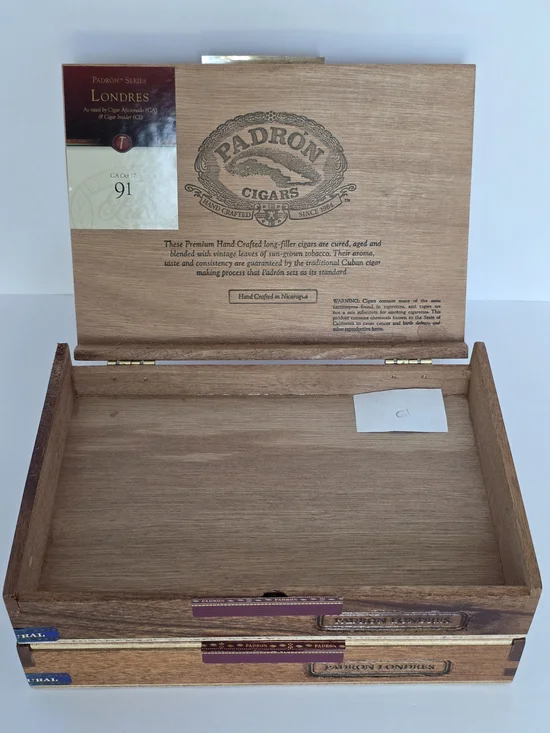 Set‎ of 2 Padron Londres Wooden Cigar Boxes Empty Hand Crafted Nicaragua Natural