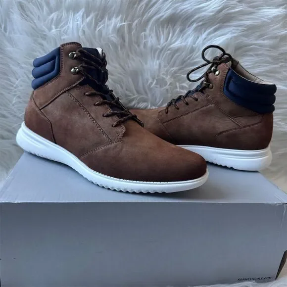 Unlisted by Kenneth Cole Men's Nio Boots‎ Brown/Navy Size 9 Lace Up Chukka