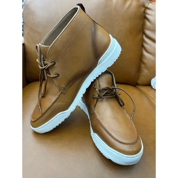 Thomas & Vine Banks Chukka‎ Boots Mens 8 Cognac Excellent Leather Sneaker Sole