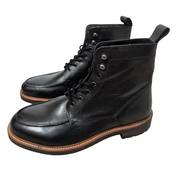 Express Hiker Chukka Boot Mens 9 Black Leather Lace Up City Casual Modern‎