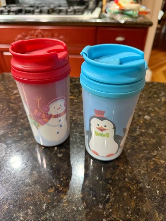 Fun Holiday Penguin and Snowman Travel Tumblers