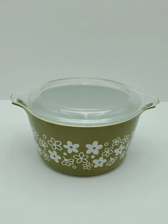 Pyrex Spring Blossom 1 Qt Round Casserole with Lid Crazy Daisy 1 Quart Baker