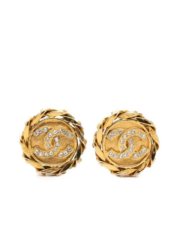 Chanel Cc Logo Round Clip-On Earrings #287801C68B