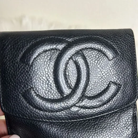 💯Authentic Chanel Caviar Short Wallet🍀