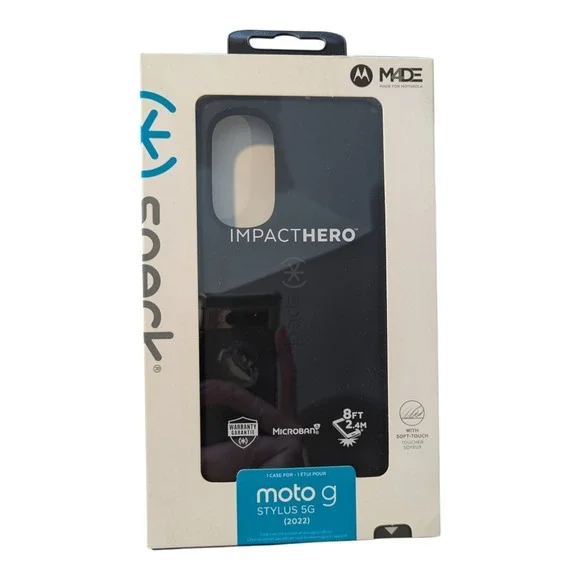 D3. Speck Impact Hero Slim Soft Touch Case for Moto G Stylus 5G (2022) - Black