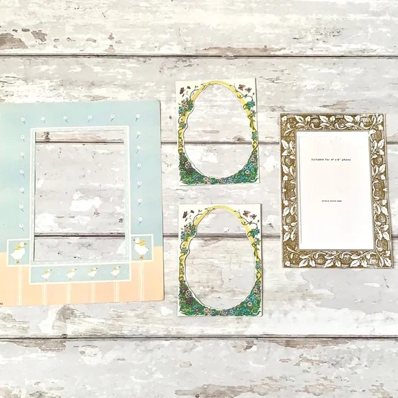 Picture Photo Frame Inserts Mats Matting Spring Floral Prints Set of 4 Bundle