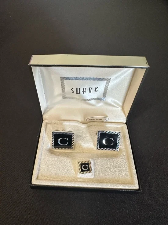 Vintage Swank Black & Silver 