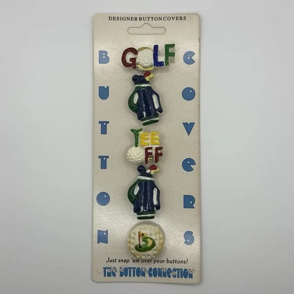 Vintage Pen-Reed Golf Motif Designer Button Covers Set of 5‎ Carmel CA Original