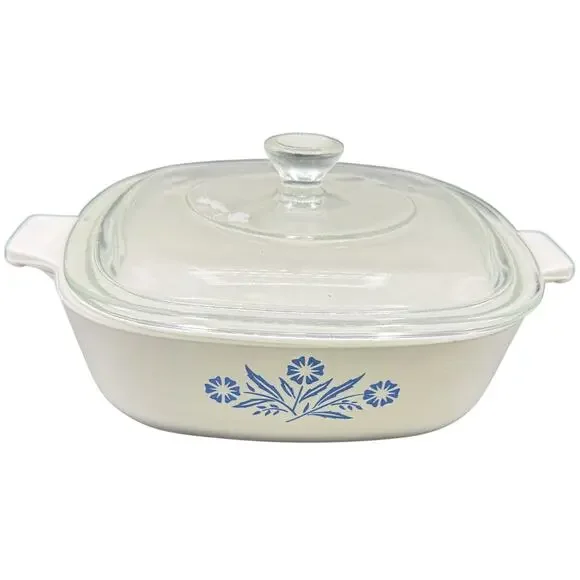 🌽 Corning Ware 1 Qt P-1-B Blue Cornflower Vintage Casserole Dish w Lid Retro