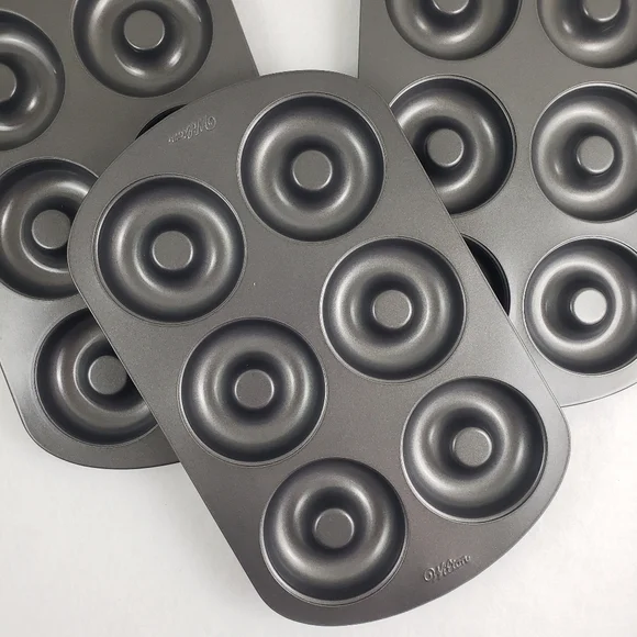 Lot of Three Wilton 6 Well Non Stick Donut Pans