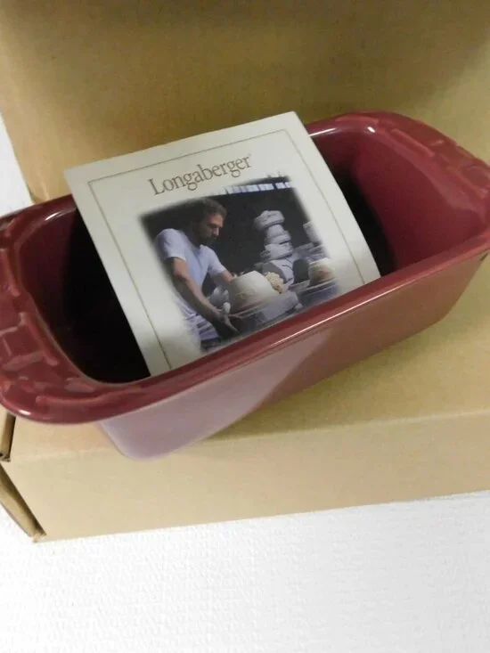 Longaberger Woven Traditions PAPRIKA Small Loaf Dish NEW in Box #3162040