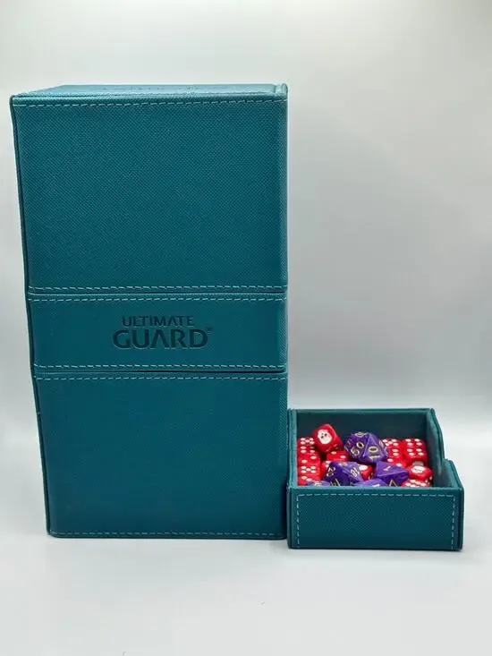 USED-Good Quality-Ultimate Guard Twin Flip n Tray Teal Deck Case