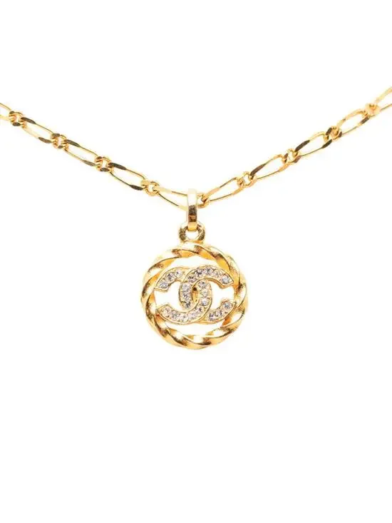 Chanel Cc Logo Pendant Necklace Metal #287786C86B